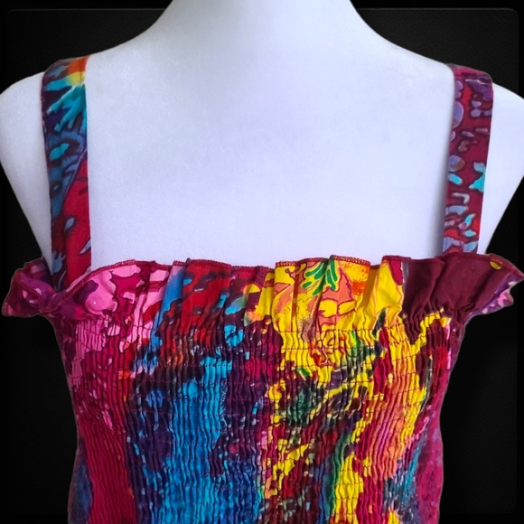 Metropolitan Midi Colorful Button Strap Stretch Ruffle Plus Size Dress 1X - Picture 3 of 12